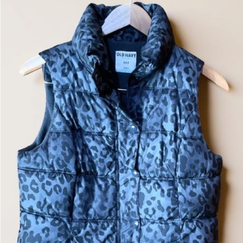 OLD NAVY ADORABLE ANIMAL PRINT PUFFER, THERMAL LINED VEST! SZ S comfy - Picture 3 of 6